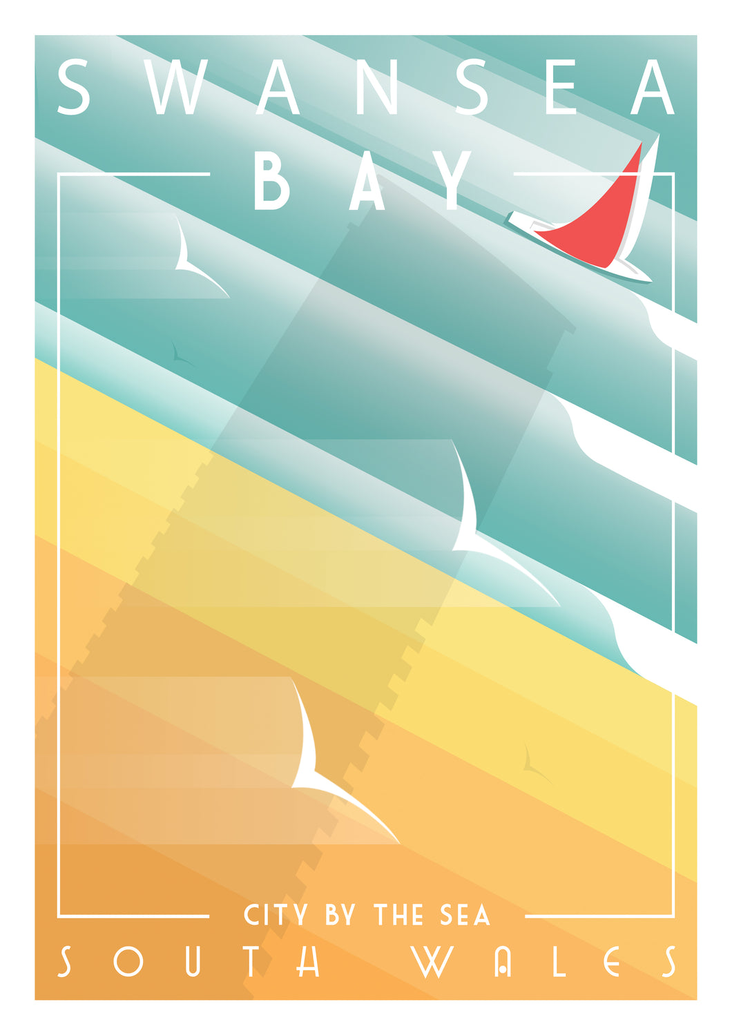 Swansea Bay (City by the sea) Modern & Minimalistic Print