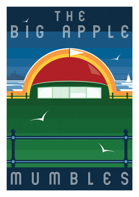 The Big Apple (Mumbles, South Wales) Modern & Minimalistic Print