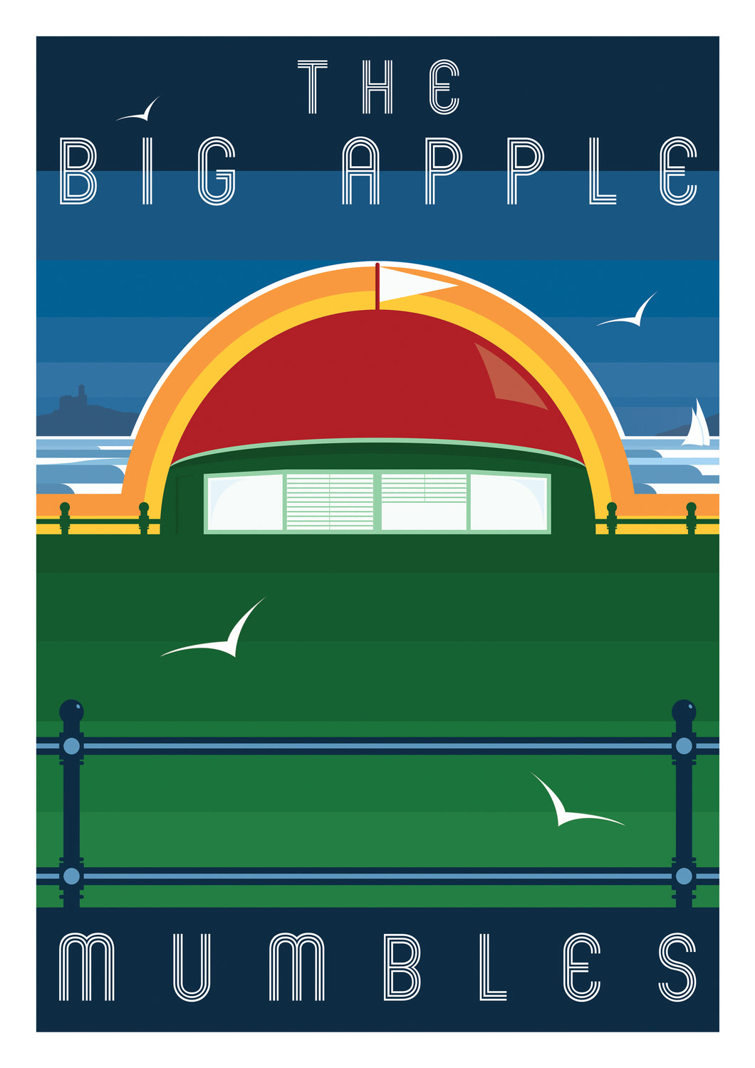 The Big Apple (Mumbles, South Wales) Modern & Minimalistic Print