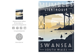 A6 Greeting Card (Mumbles Lighthouse) Swansea