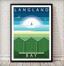 Load image into Gallery viewer, Langland Bay Huts (Gower, South Wales) Modern &amp; Minimalistic Print