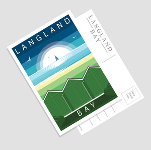 Langland Bay (Modern & Minimalistic) A6 Postcard
