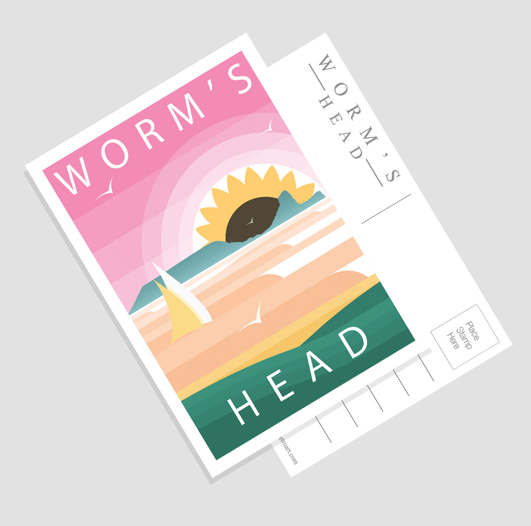 Worm's Head / Rhossili (Modern & Minimalistic A6 Postcard)