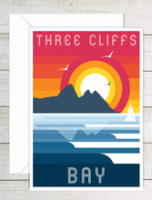 Load image into Gallery viewer, A6 Greeting Card (Three Cliffs Bay) Modern &amp; Minimalistic