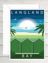 Load image into Gallery viewer, A6 Greeting Card (Langland Bay. Paddle Boarder &amp; Palm Trees)
