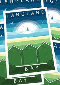 Langland Bay Huts (Gower, South Wales) Modern & Minimalistic Print