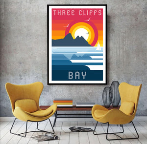 Three Cliffs Bay (Gower Peninsula) Modern & Minimalistic print