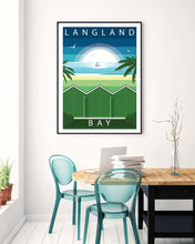 Load image into Gallery viewer, Paddle Boarder &amp; Palm Trees.( Langland Bay South Wales) Modern &amp; Minimalistic Print