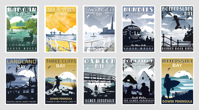 Gower Coastal Postcards ( Set of 10 ) Version 1