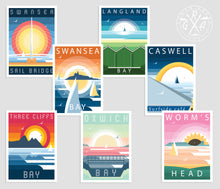 Load image into Gallery viewer, Modern &amp; Minimalistic Gower postcards (Pack of 7)