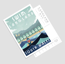 Load image into Gallery viewer, Swim Langland (South Wales) A6 Postcard